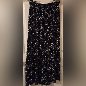 Floral Black Flowy Pants